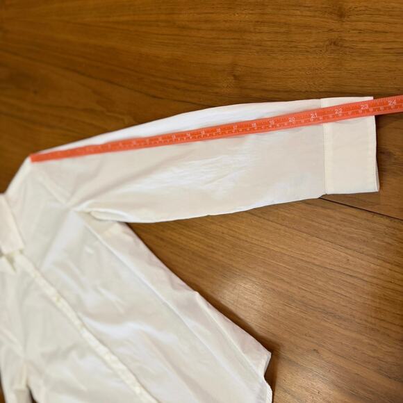 J McLaughlin Button Down Shirt Size 6 White Collar Long Sleeve Cotton Classic - Picture 9 of 14